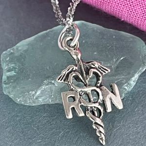 STERLING SILVER Italy 925 16” adjustable to 18” Nurse pendant & Necklace!