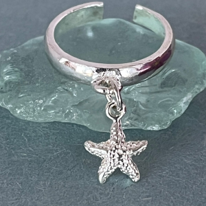 Sterling Silver starfish Adjustable Toe Ring