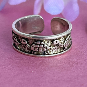 Turtle Adjustable Toe Ring Sterling Silver Body Jewelry
