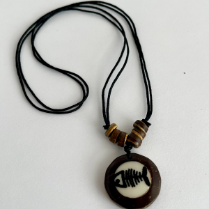 corded fish pendant necklace