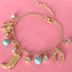 gold cowgirl ankle bracelet